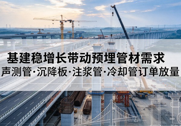 亳州基建稳增长带动预埋监测管材需求，声测管、沉降板、注浆管订单持续放量